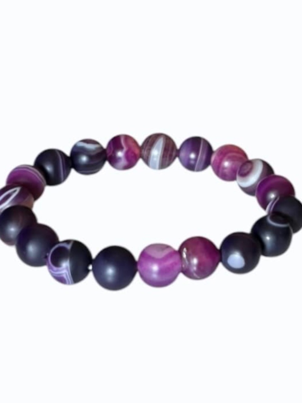 Amethyst Polished Purple Gemstone Bracelet Unisex Men Women